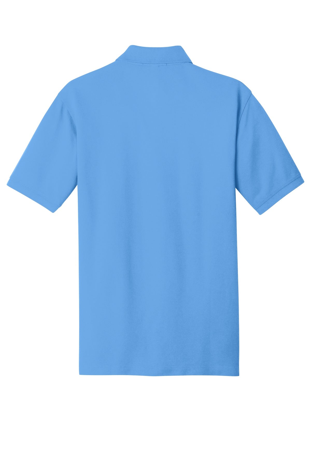 Rear View of Azure Blue Port Authority EZCotton Polo. K8000