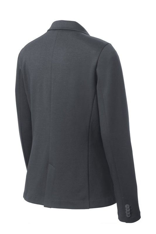 Rear View of Battleship Gry Port Authority Women's Knit Blazer. LM2000