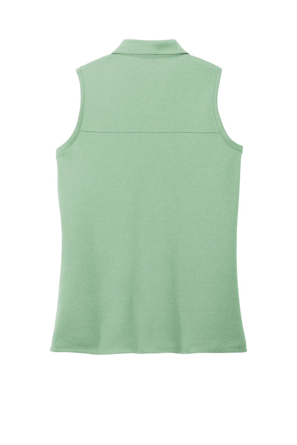 Rear View of BerylGrnHt TravisMathew Women's Coto Performance Sleeveless Polo TM1WX001