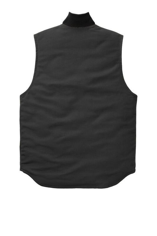 Rear View of Black Carhartt Duck Vest. CT106676