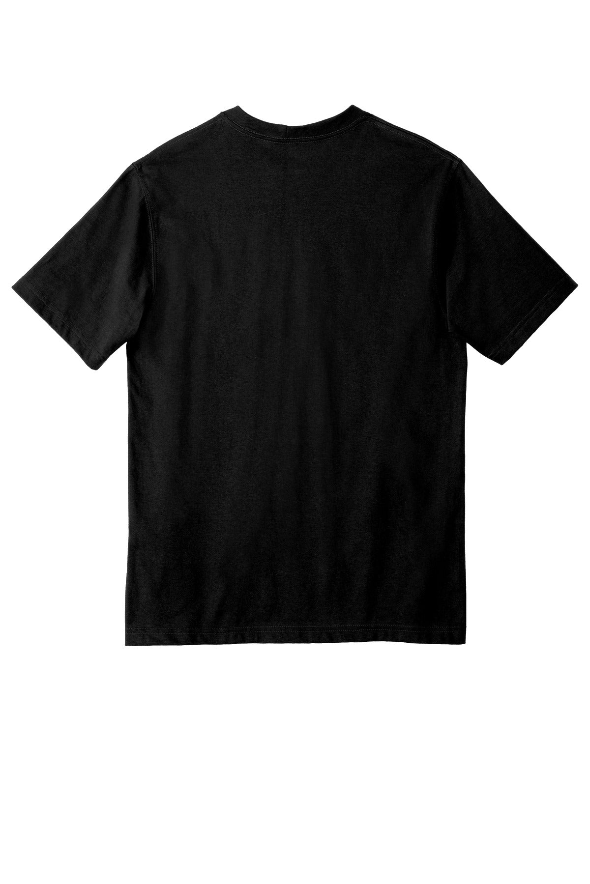 Rear View of Black Carhartt Tall Workwear Pocket Short Sleeve T-Shirt. CTTK87