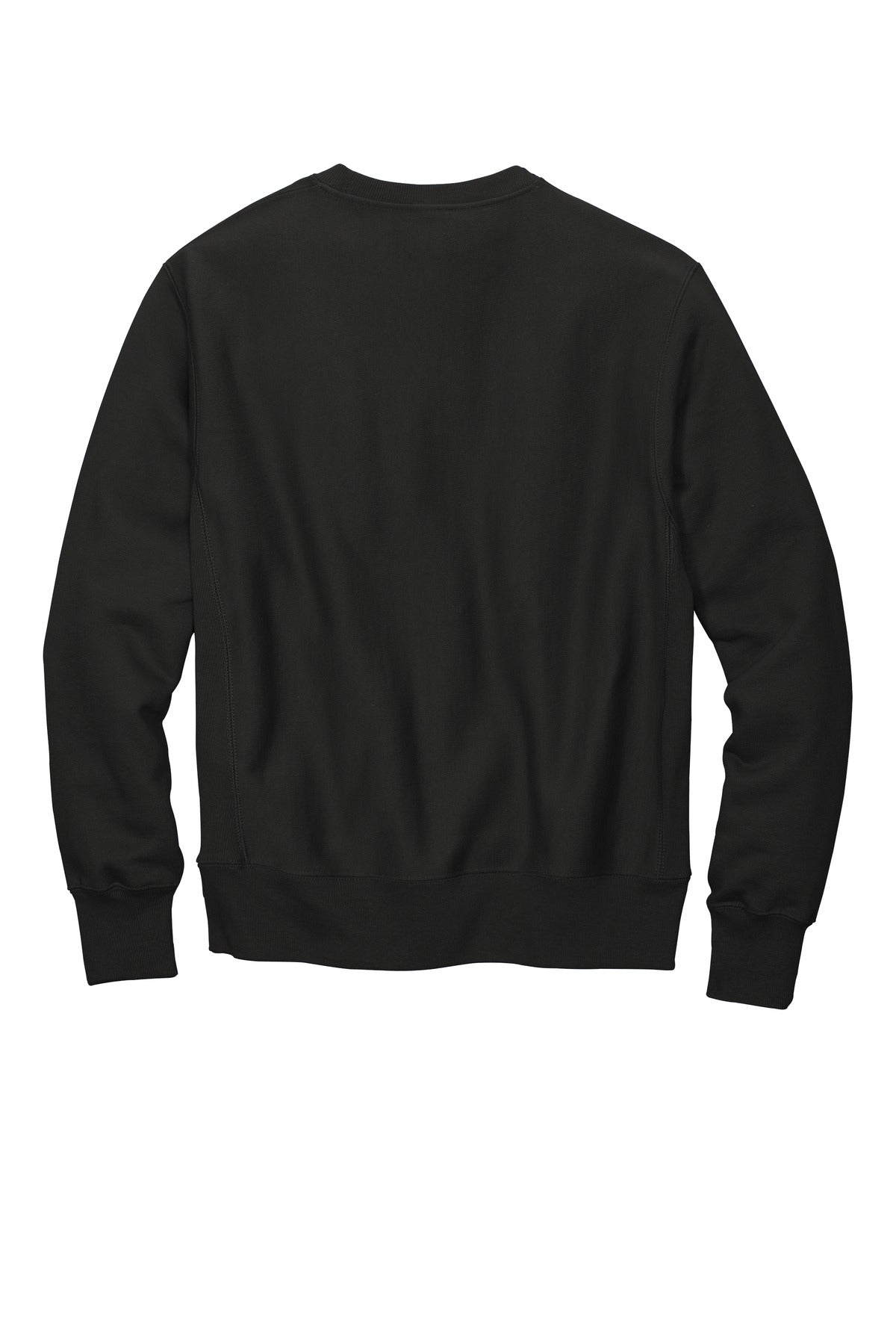 Rear View of Black Champion Reverse Weave Crewneck Sweatshirt S149