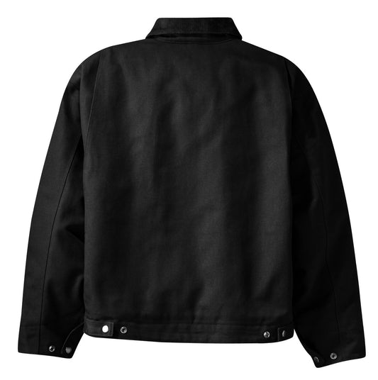 Rear View of Black CornerStone - Duck Cloth Work Jacket. J763