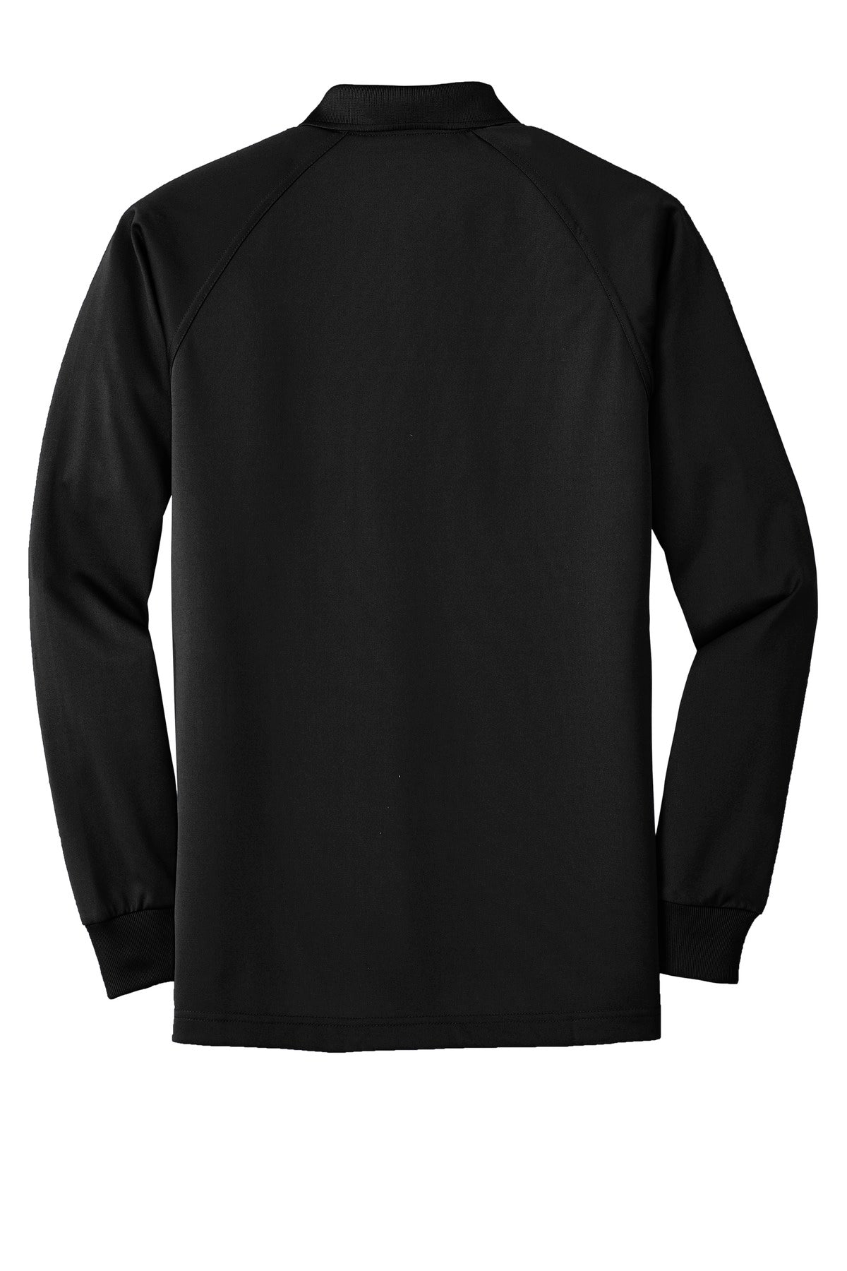 Rear View of Black CornerStone - Select Long Sleeve Snag-Proof Tactical Polo. CS410LS