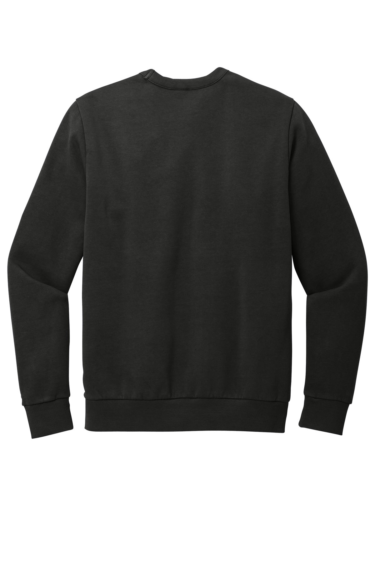 Rear View of Black District Wash Fleece Crew DT2204
