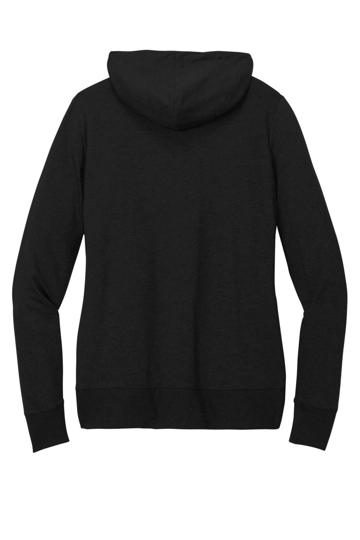 Rear View of Black District Women's Featherweight French Terry Full-Zip Hoodie DT673