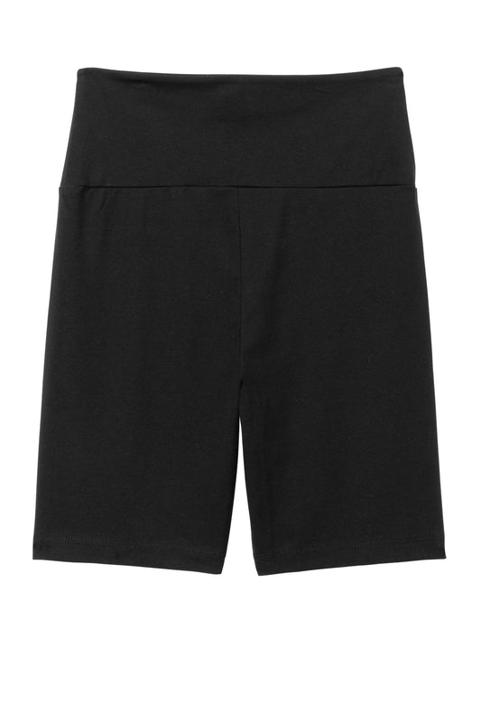 Rear View of Black District Women's Flex High-Waist Bike Short DT7509