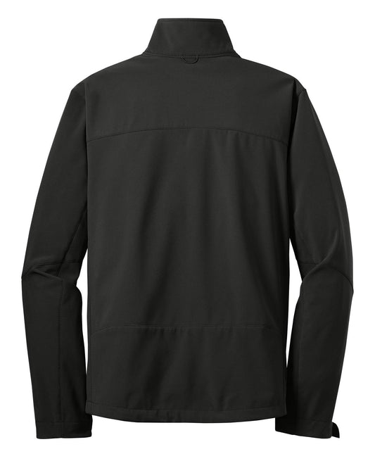 Rear View of Black Eddie Bauer - Soft Shell Jacket. EB530