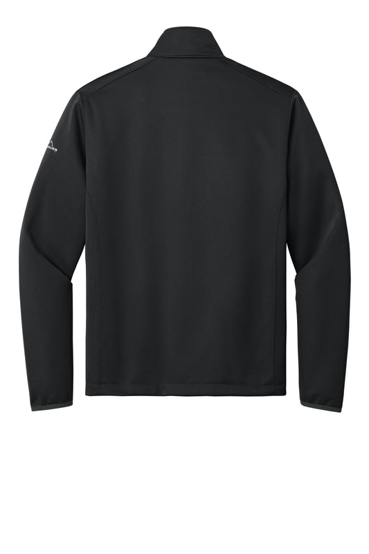 Rear View of Black Eddie Bauer Weather-Resist Soft Shell Jacket. EB538
