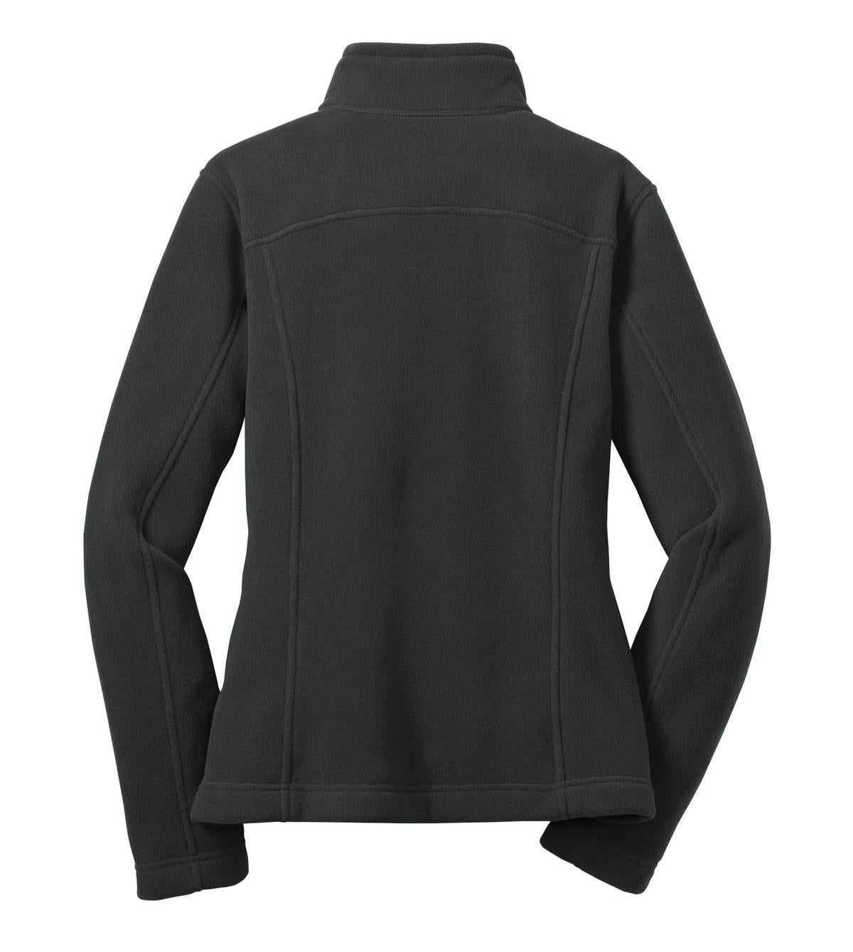 Rear View of Black Eddie Bauer - Women's Full-Zip Fleece Jacket. EB201