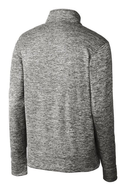 Rear View of Black Electric Sport-Tek PosiCharge Electric Heather Fleece 1/4-Zip Pullover. ST226