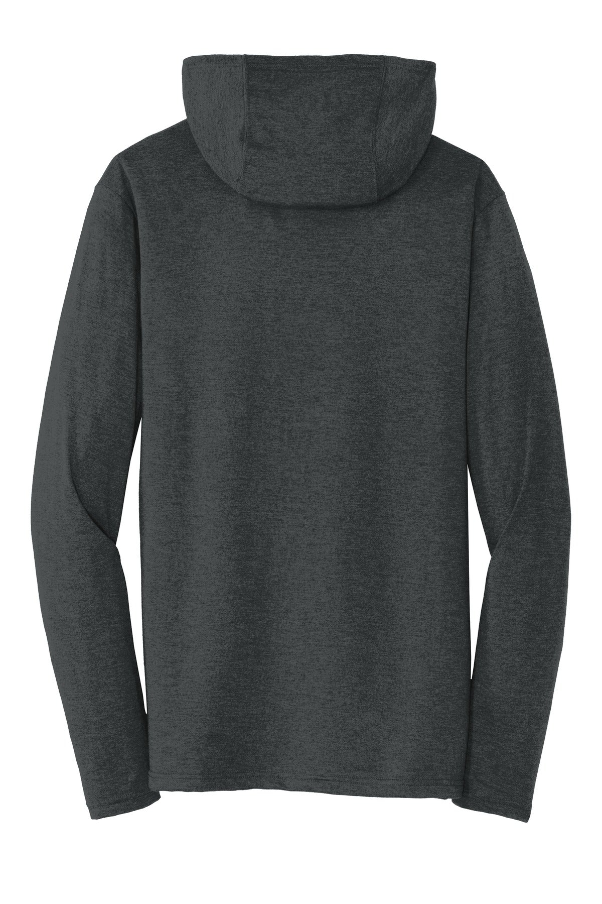 Rear View of Black Frost District Perfect Tri Long Sleeve Hoodie. DM139