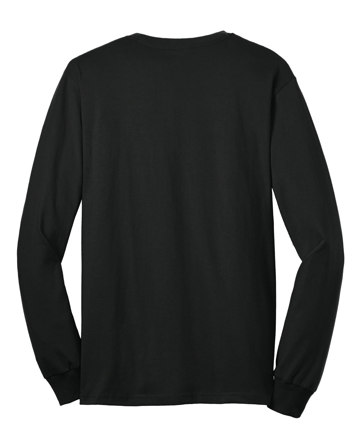 Rear View of Black Gildan - Ultra Cotton 100% US Cotton Long Sleeve T-Shirt with Pocket. 2410