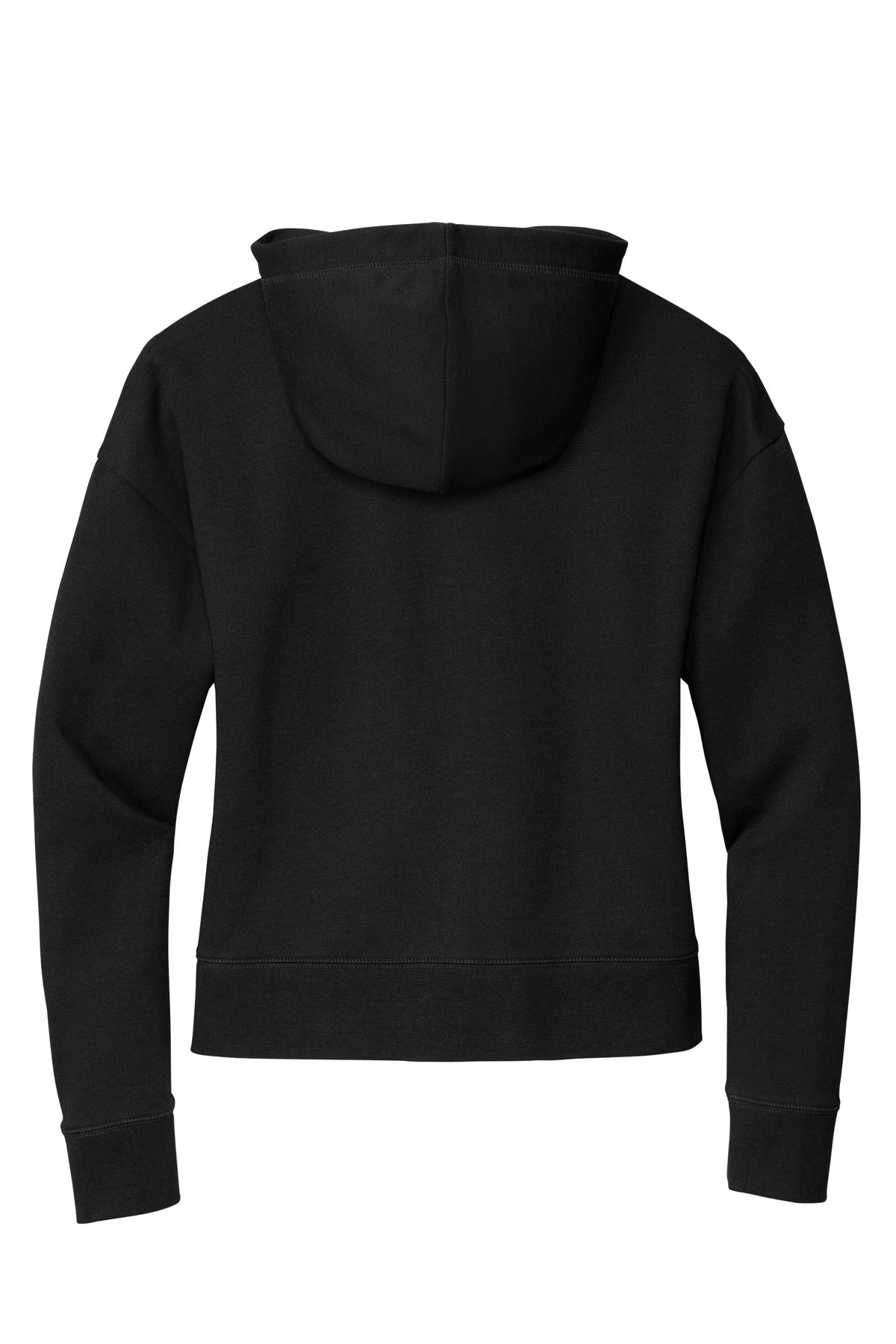 Rear View of Black New Era Women's Comeback Fleece Pullover Hoodie LNEA550