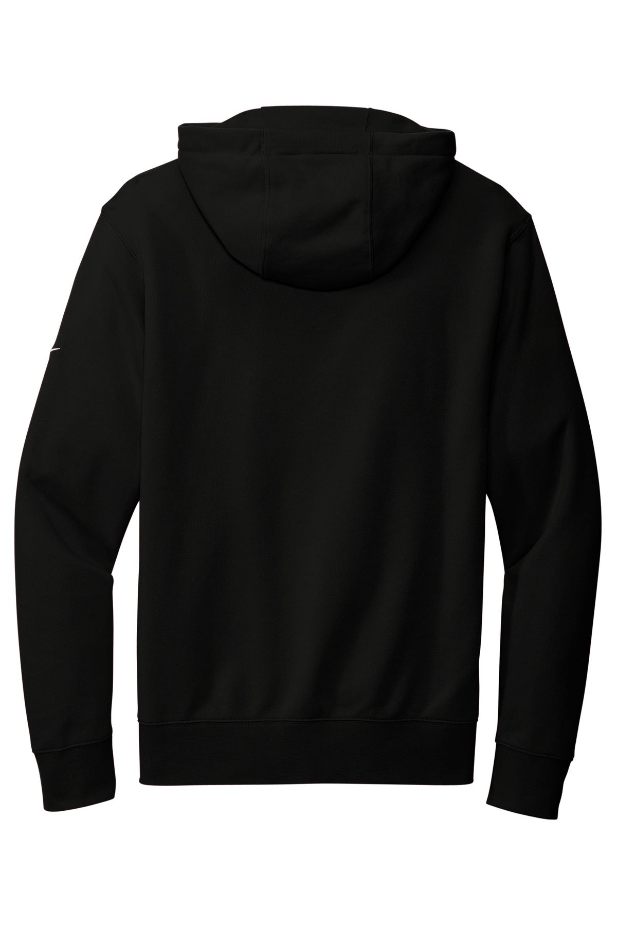 Rear View of Black Nike Club Fleece Sleeve Swoosh Full-Zip Hoodie NKDR1513