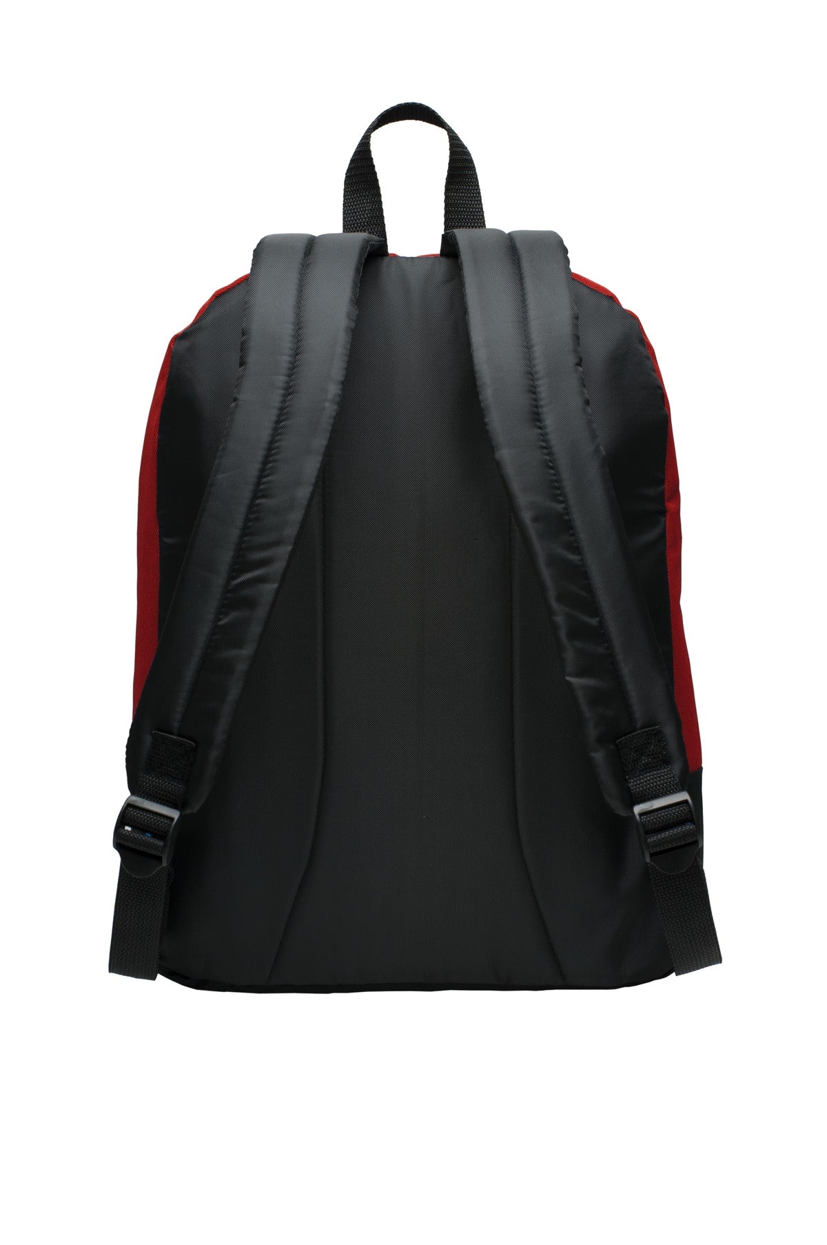 Rear View of Black Port Authority Basic Backpack. BG204