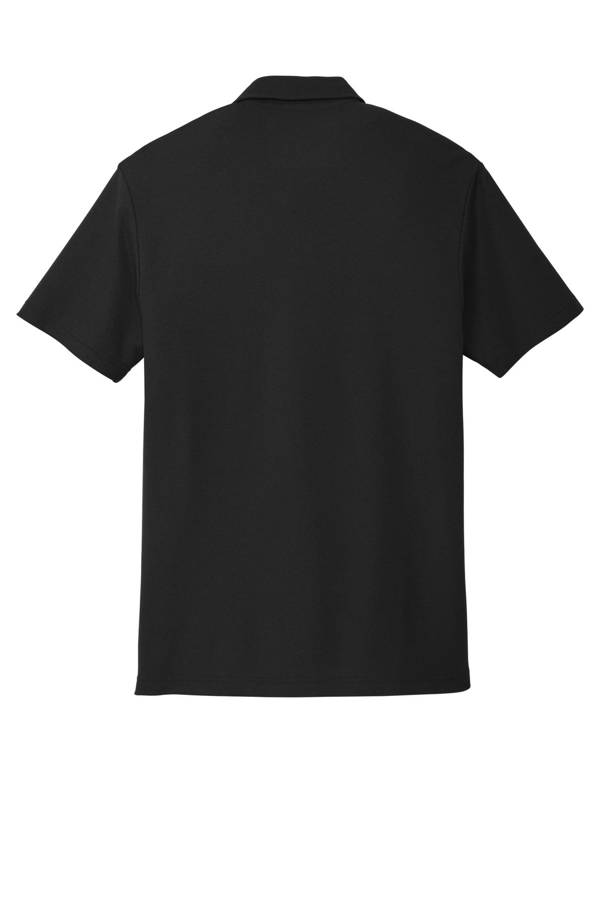 Rear View of Black Port Authority C-FREE Cotton Blend Pique Pocket Polo K868