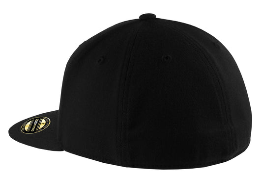 Rear View of Black Port Authority Flexfit 210 Flat Bill Cap. C808