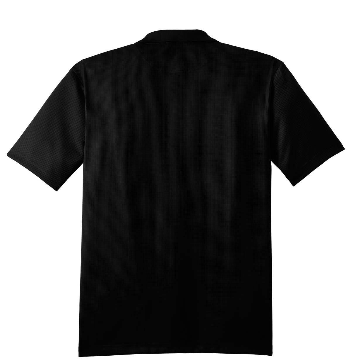 Rear View of Black Port Authority Performance Fine Jacquard Polo. K528