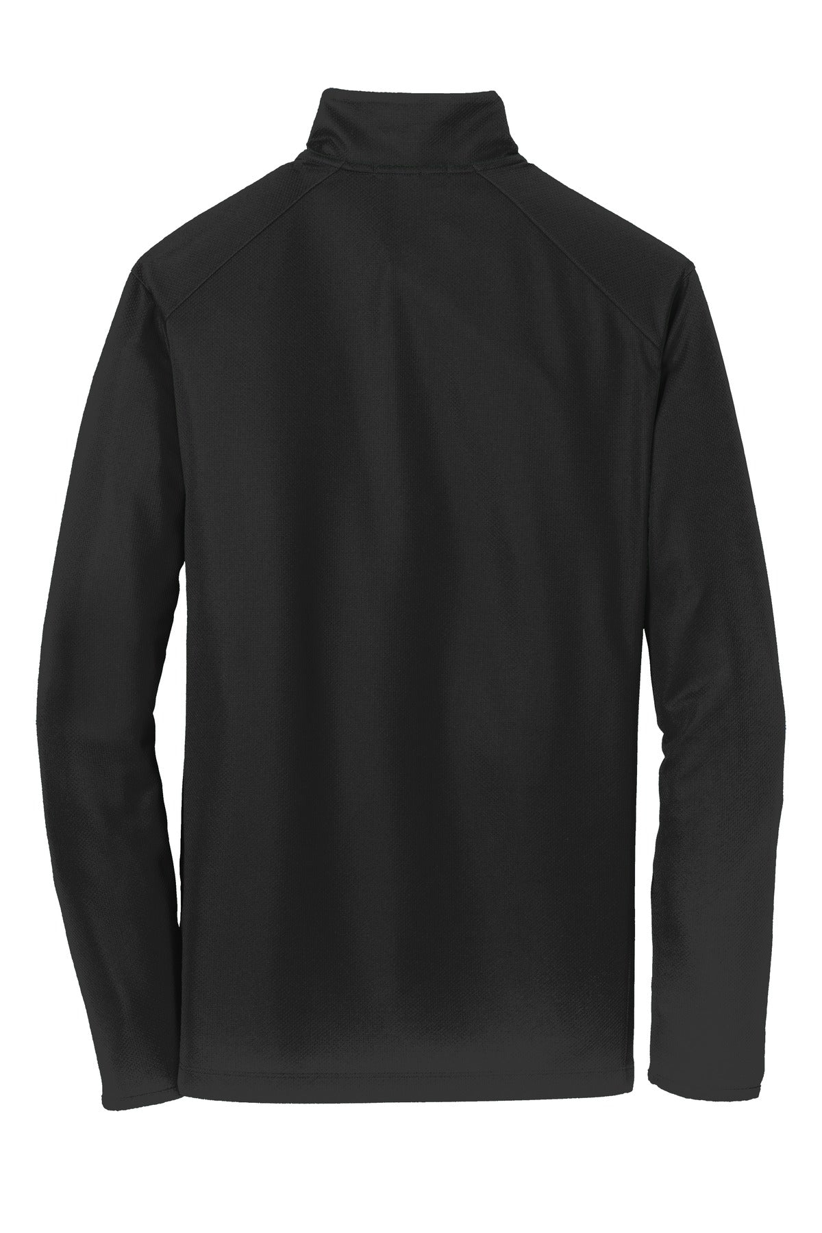 Rear View of Black Port Authority Pinpoint Mesh 1/2-Zip. K806