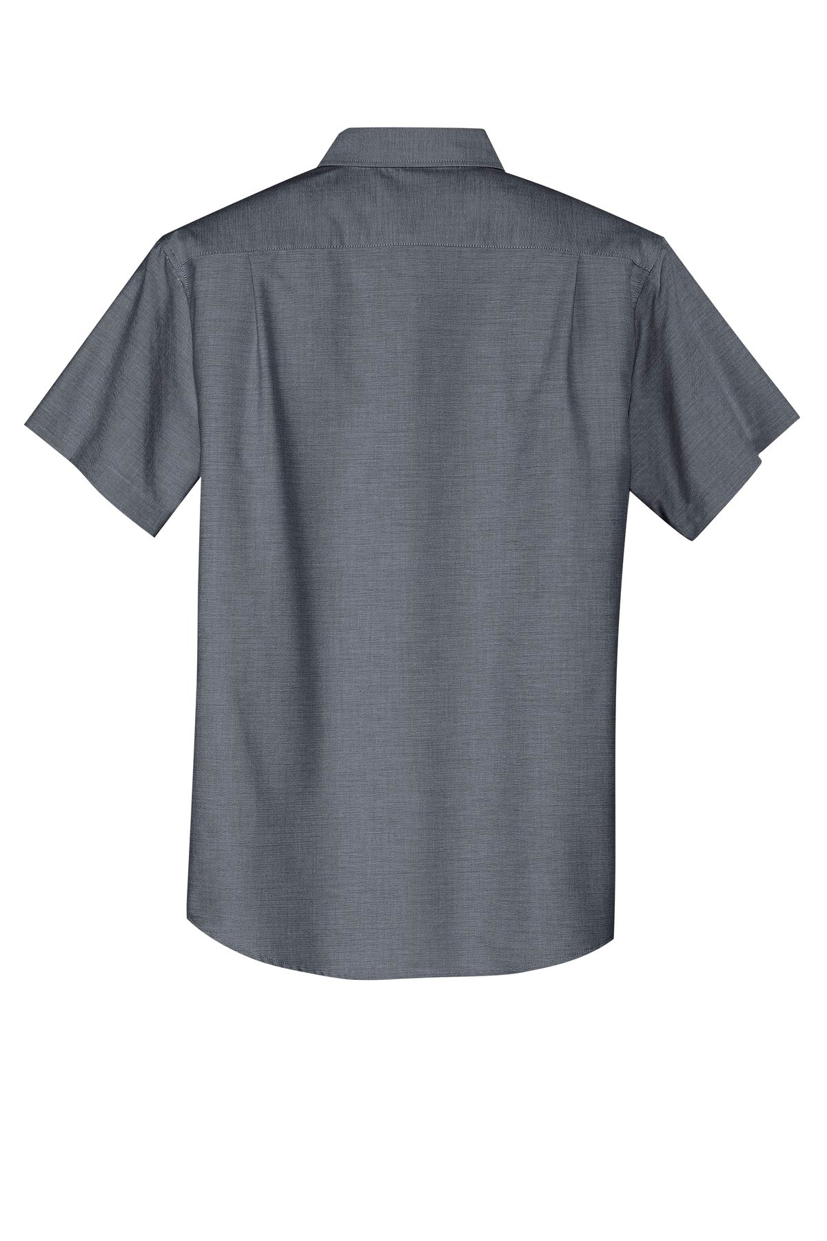 Rear View of Black Port Authority Short Sleeve SuperPro Oxford Shirt. S659