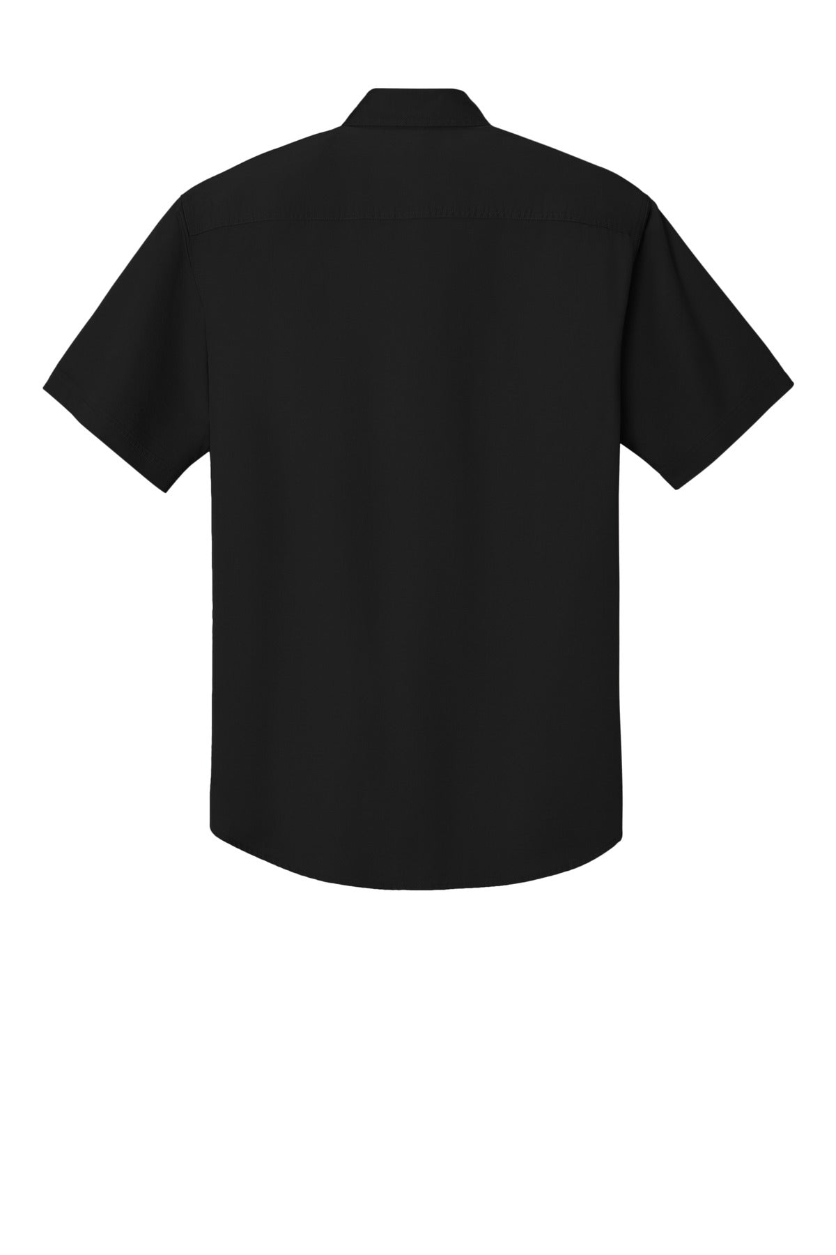 Rear View of Black Port Authority Short Sleeve Twill Shirt. S500T