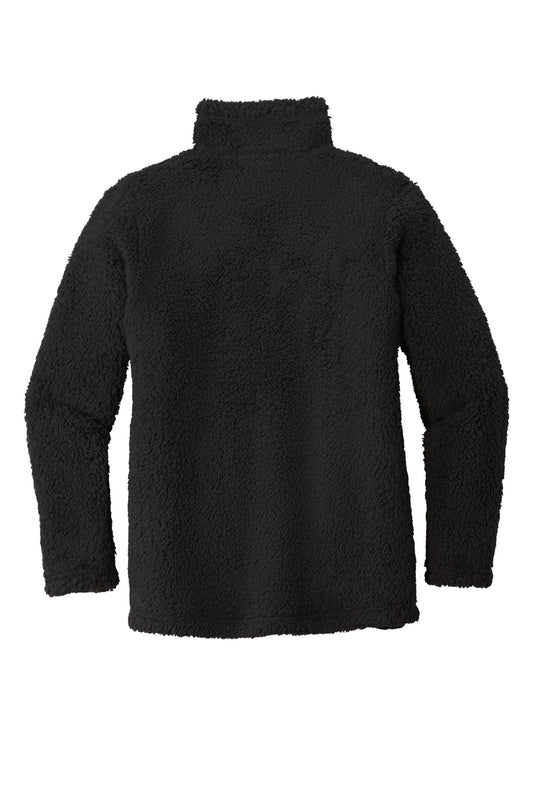 Rear View of Black Port Authority Women's Cozy 1/4-Zip Fleece L130