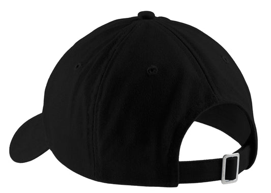 Rear View of Black Port & Company Brushed Twill Low Profile Cap. CP77