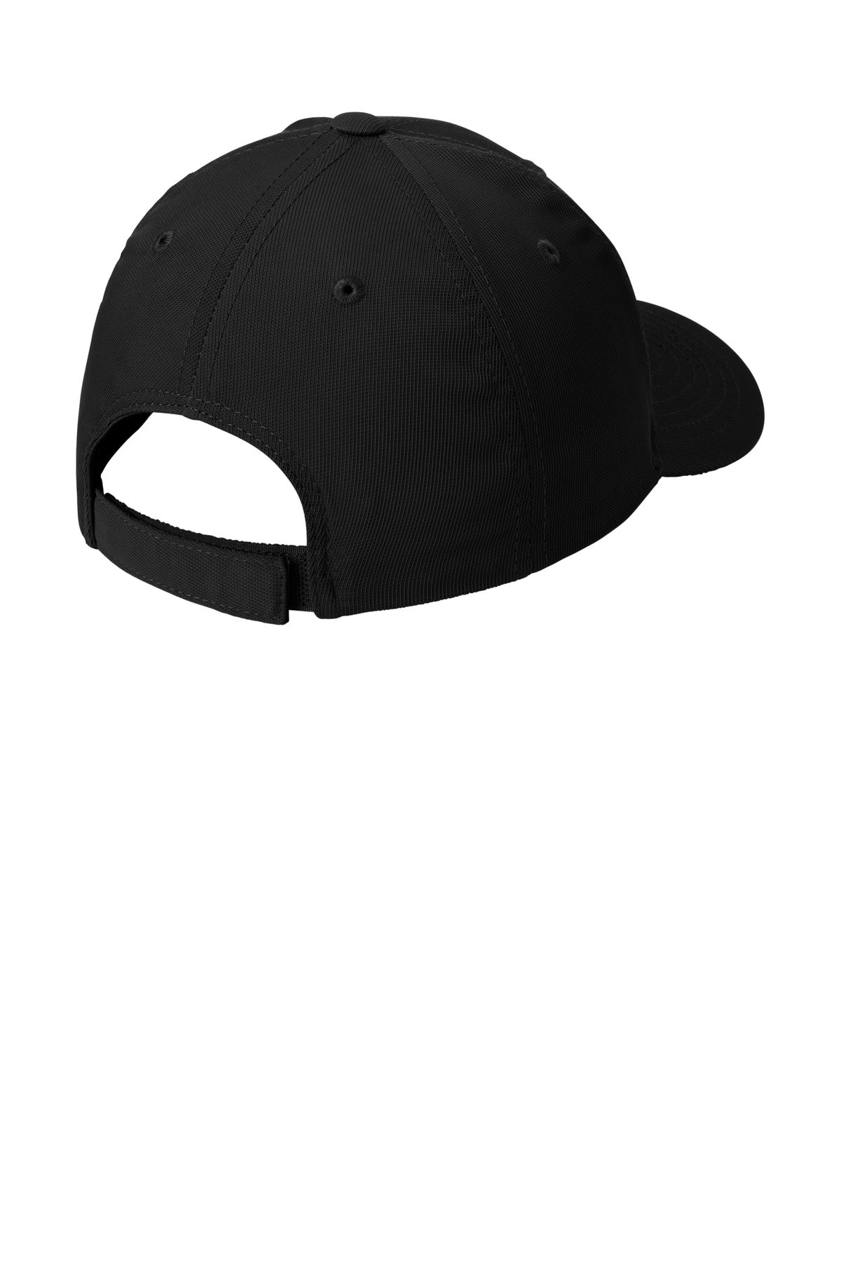 Rear View of Black Sport-Tek Dry Zone Nylon Cap. STC10