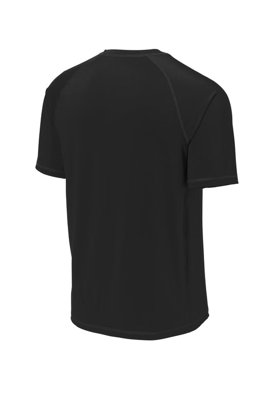Rear View of Black Sport-Tek Rashguard Tee. ST470