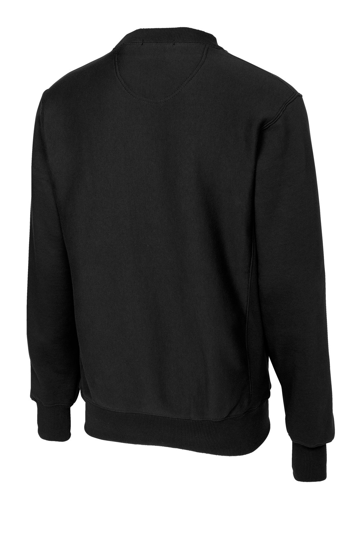 Rear View of Black Sport-Tek Super Heavyweight Crewneck Sweatshirt. F280