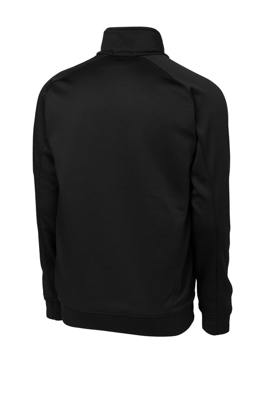 Rear View of Black Sport-Tek Tech Fleece 1/4-Zip Pullover. F247