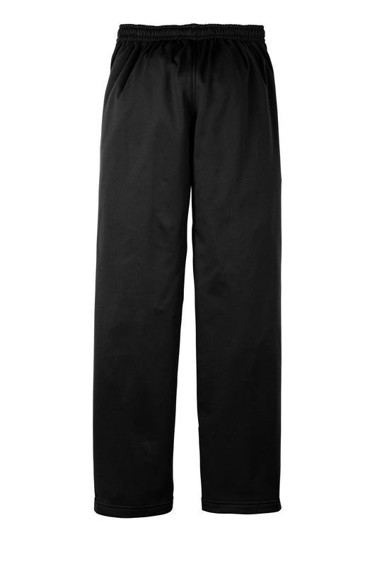 Rear View of Black Sport-Tek Youth Sport-Wick Fleece Pant. YST237