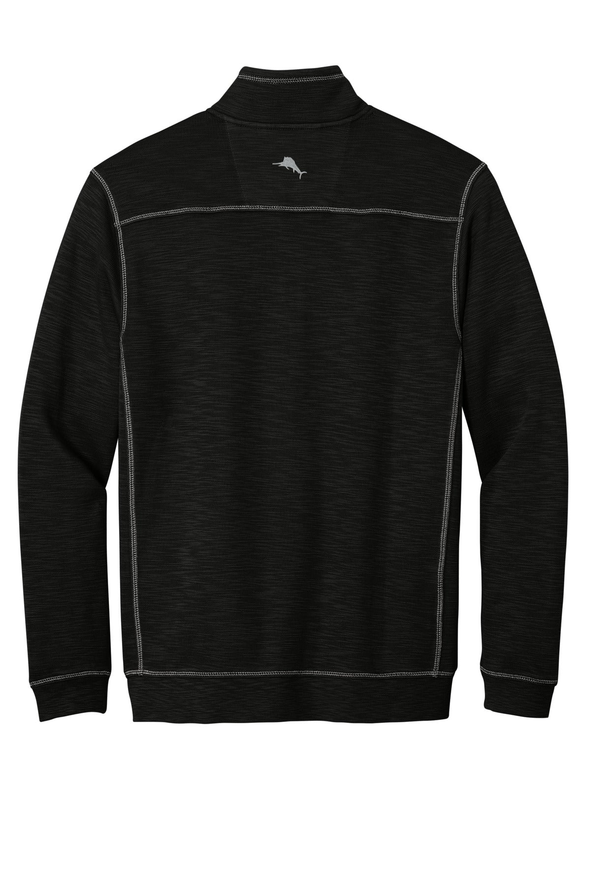 Rear View of Black Tommy Bahama Tobago Bay 1/2-Zip ST226342TB