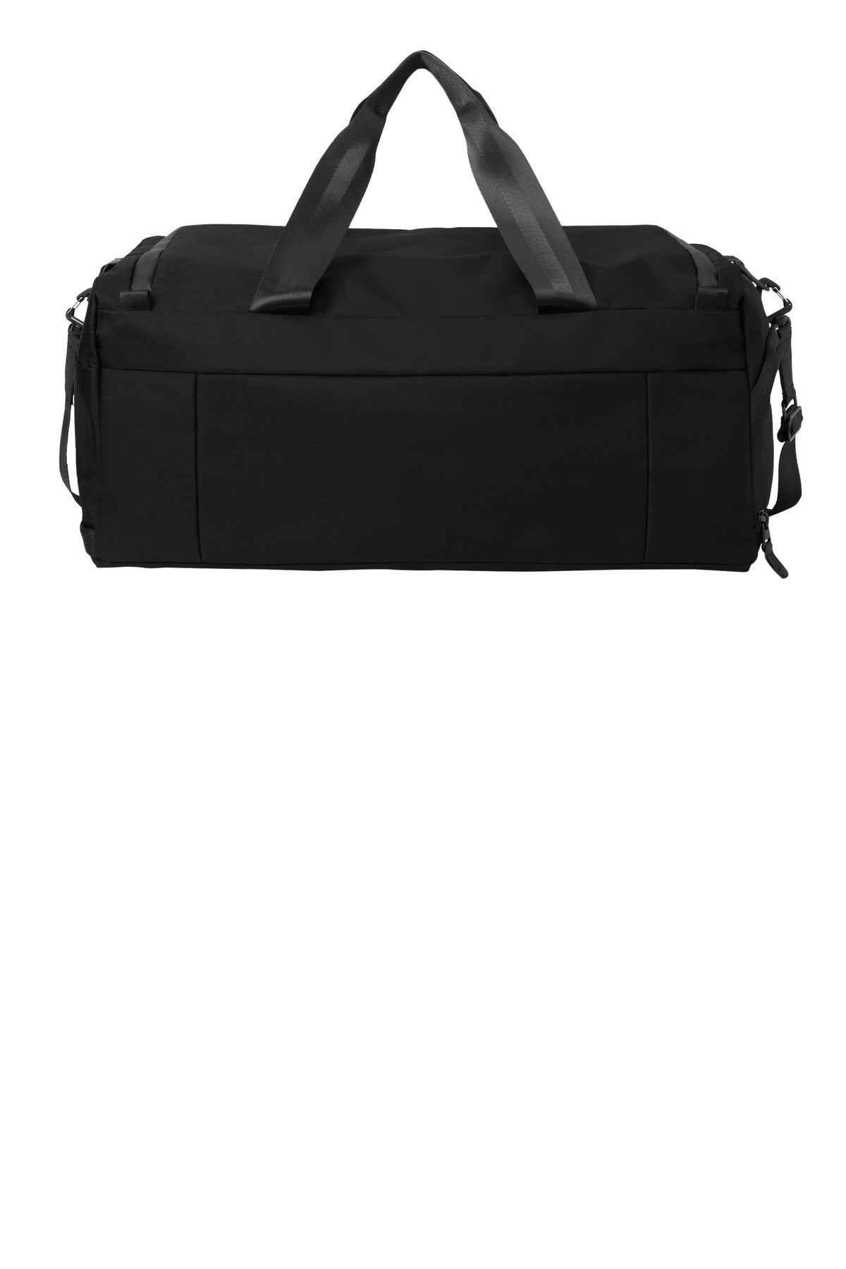 Rear View of Black TravisMathew Duration Duffel TMB205