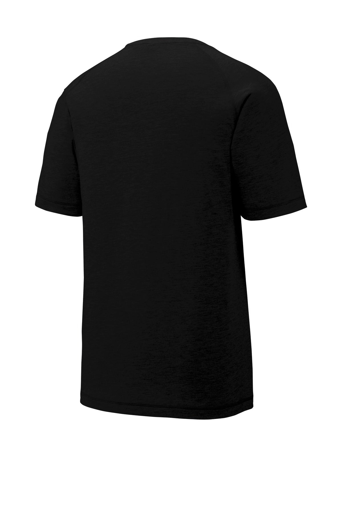 Rear View of Black Triad So Sport-Tek PosiCharge Tri-Blend Wicking Raglan Tee. ST400