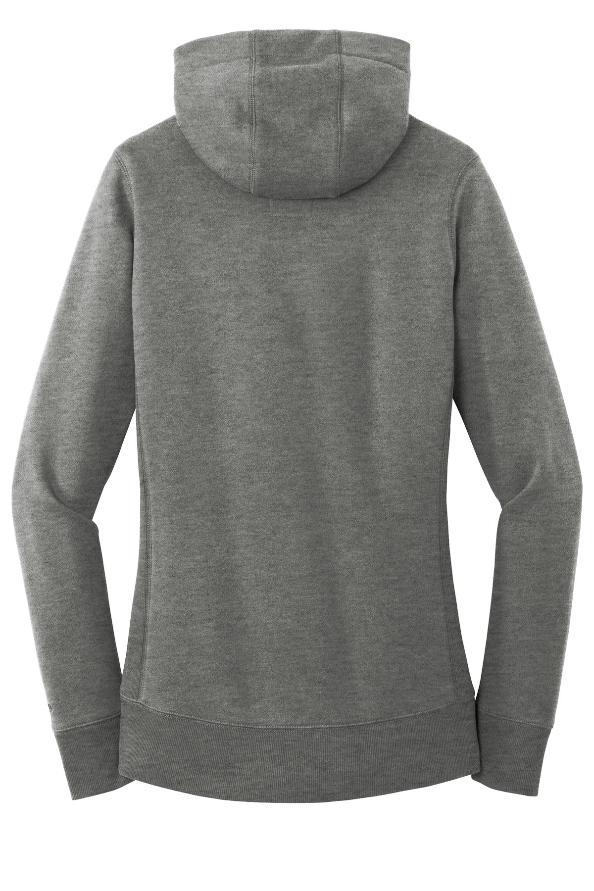 Rear View of Black Twist New Era Women's French Terry Pullover Hoodie. LNEA500