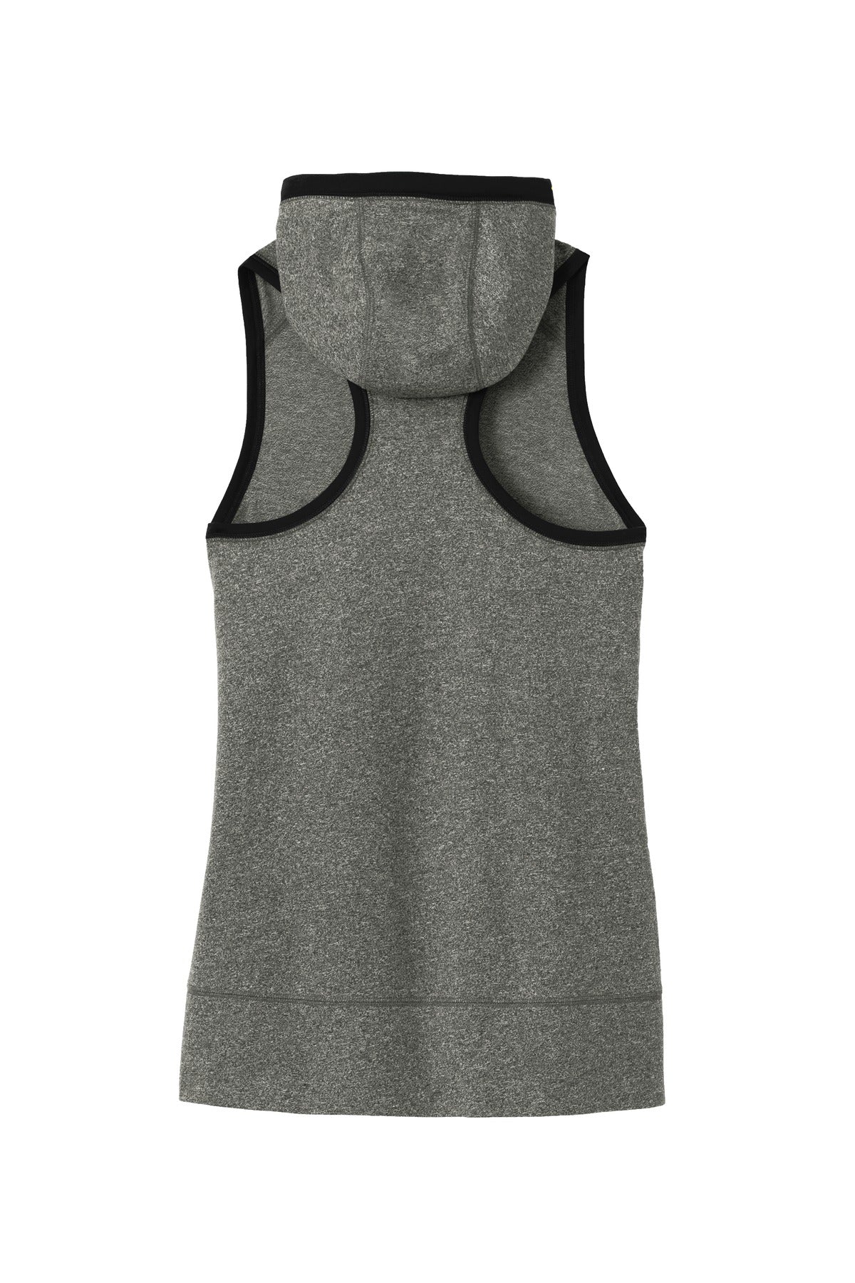 Rear View of Black Twist/Bk New Era Women's Heritage Blend Hoodie Tank. LNEA106