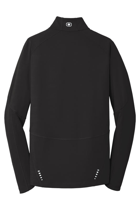 Rear View of Blacktop OGIO Radius 1/4-Zip. OE550