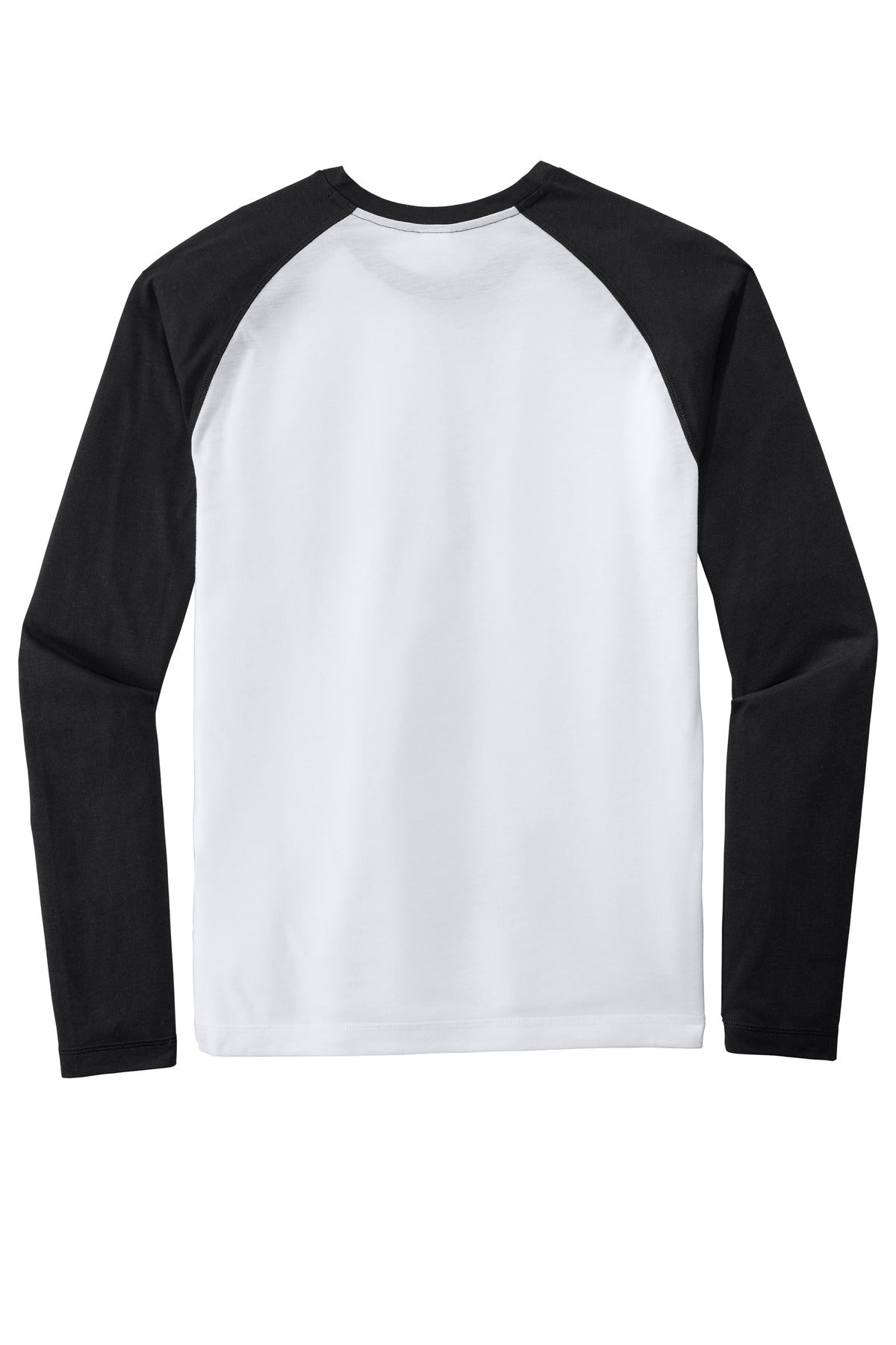 Rear View of Blk TS/Wht TS Sport-Tek PosiCharge Long Sleeve Tri-Blend Wicking Raglan Tee ST400LS