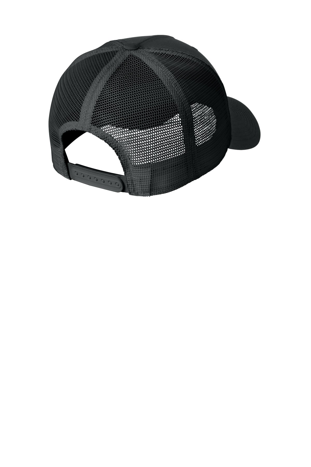 Rear View of Blk/Blk Nike Snapback Mesh Trucker Cap NKFN9893