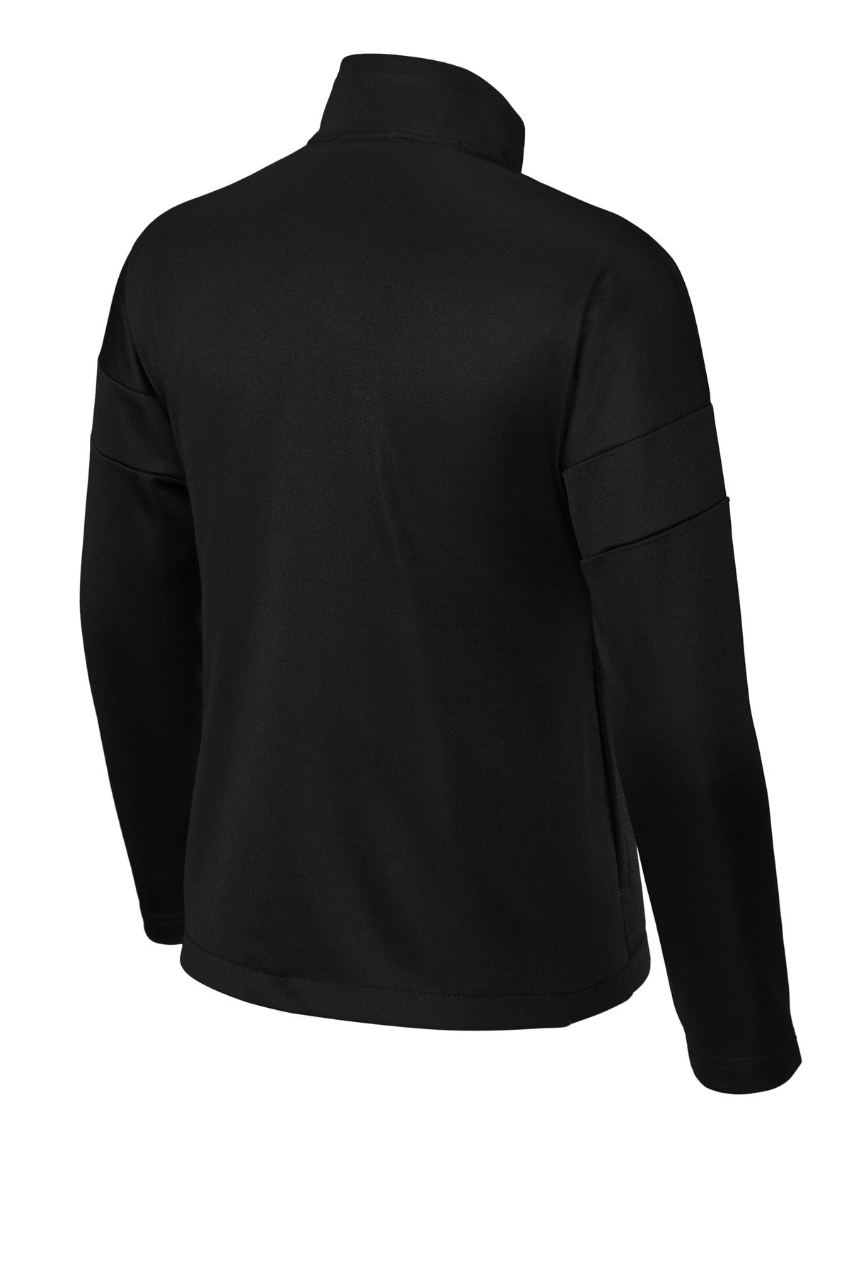 Rear View of Blk/Blk Sport-Tek Youth Travel Full-Zip Jacket YST800