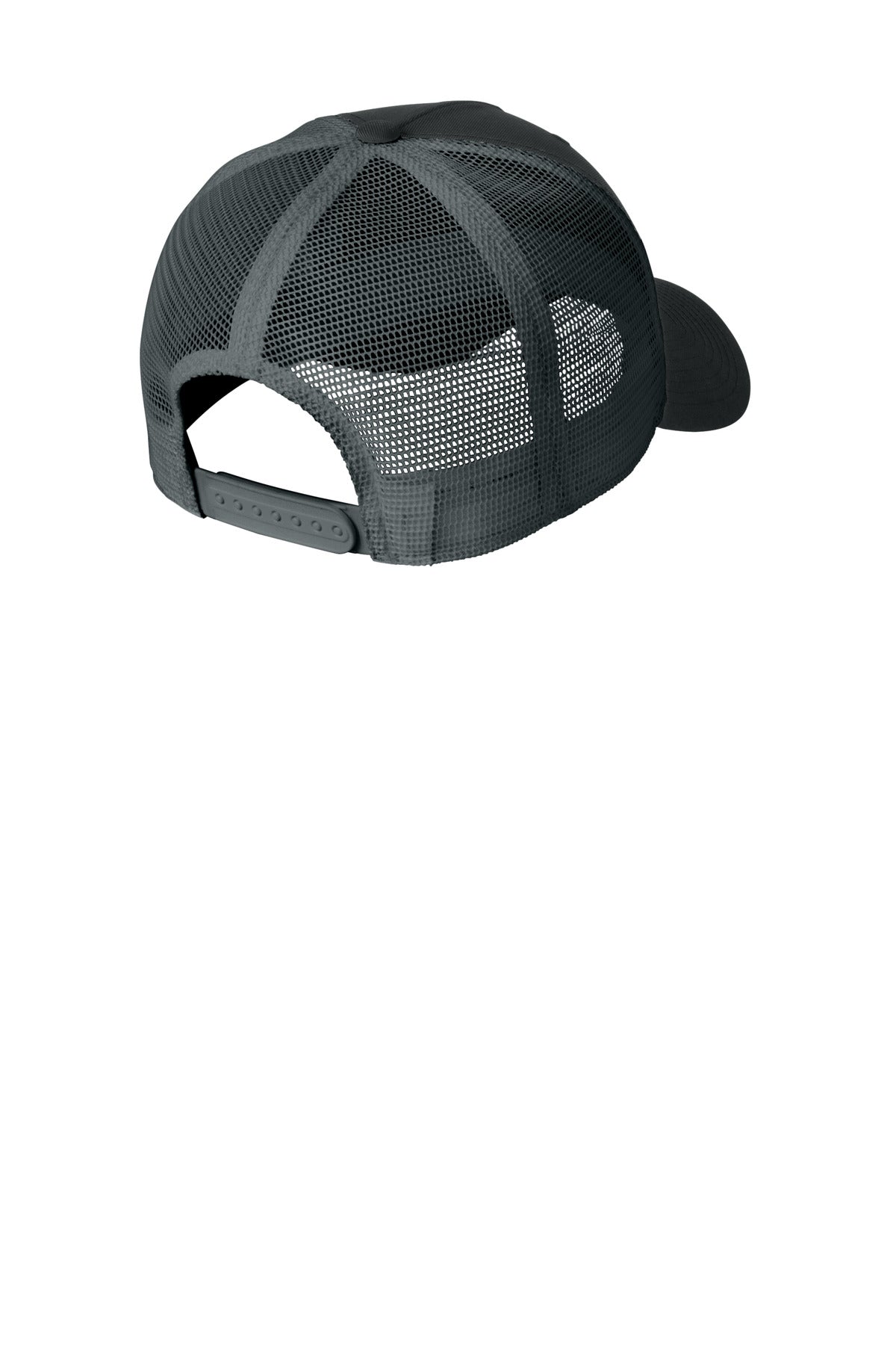 Rear View of Blk/DkGrey Nike Snapback Mesh Trucker Cap NKFN9893