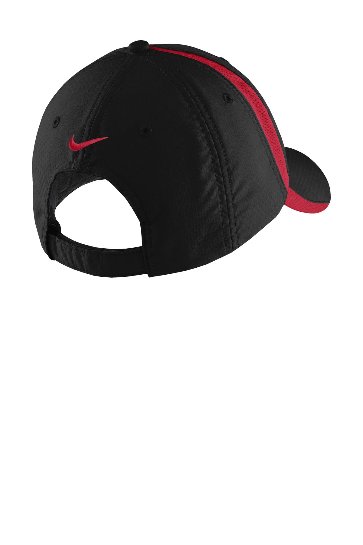 Rear View of Blk/GymRed Nike Sphere Performance Cap NKFD9709