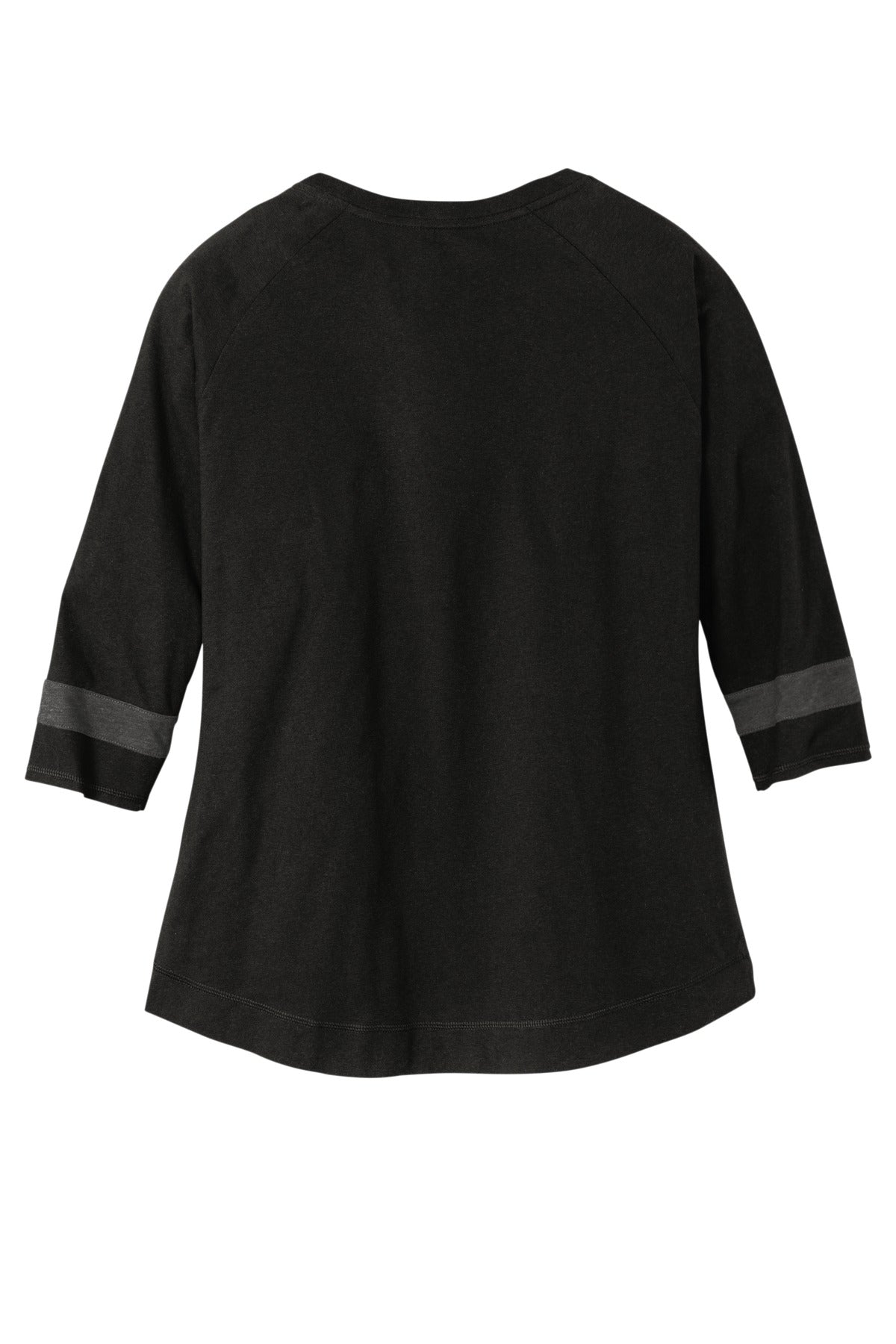 Rear View of BlkSld/Gph New Era Women's Tri-Blend 3/4-Sleeve Tee LNEA136