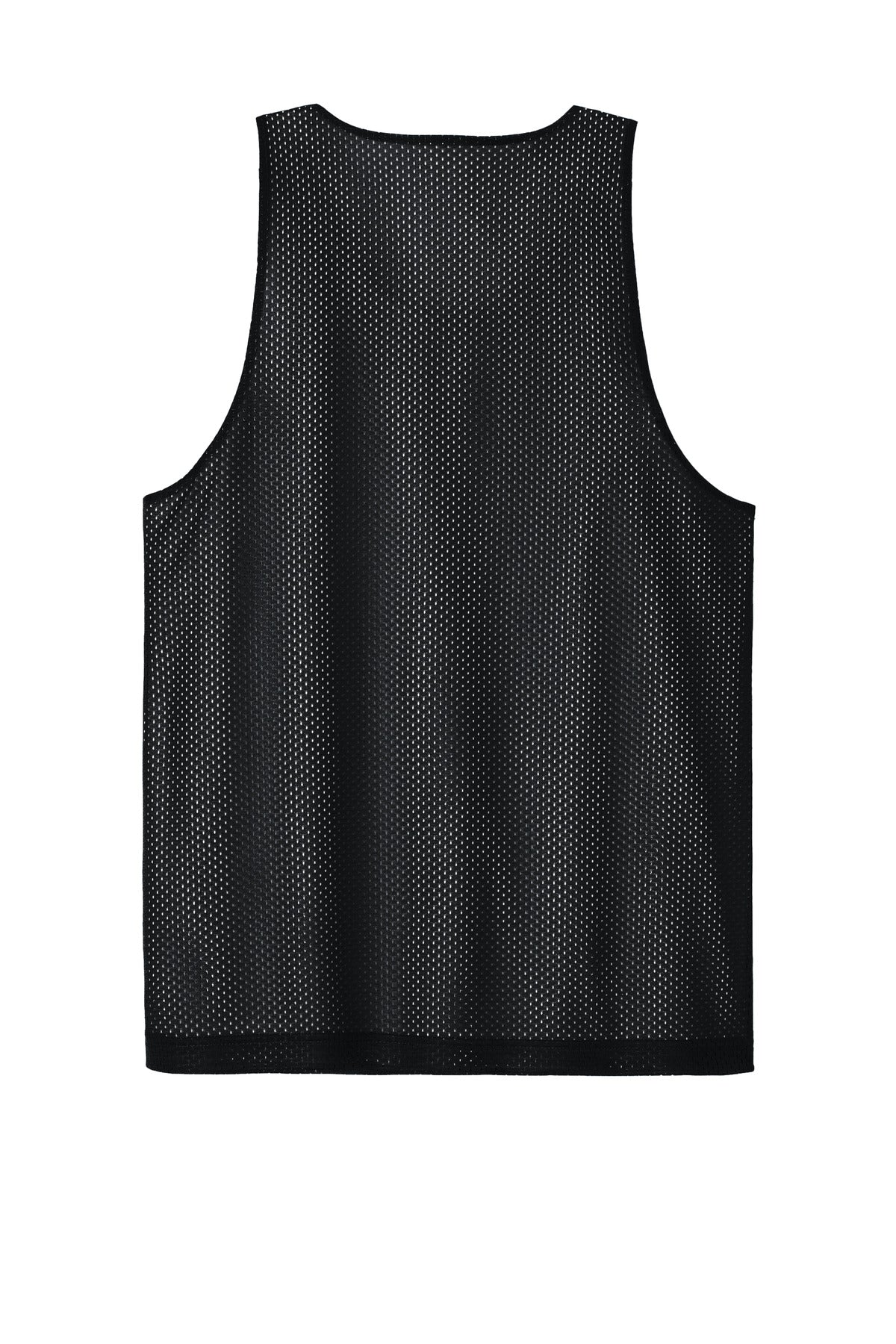 Rear View of Blk/White Sport-Tek PosiCharge Reversible Mesh Tank ST5000