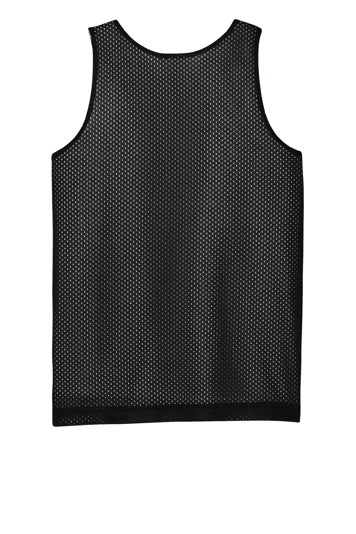 Rear View of Blk/White Sport-Tek Youth PosiCharge Reversible Mesh Tank YST5000