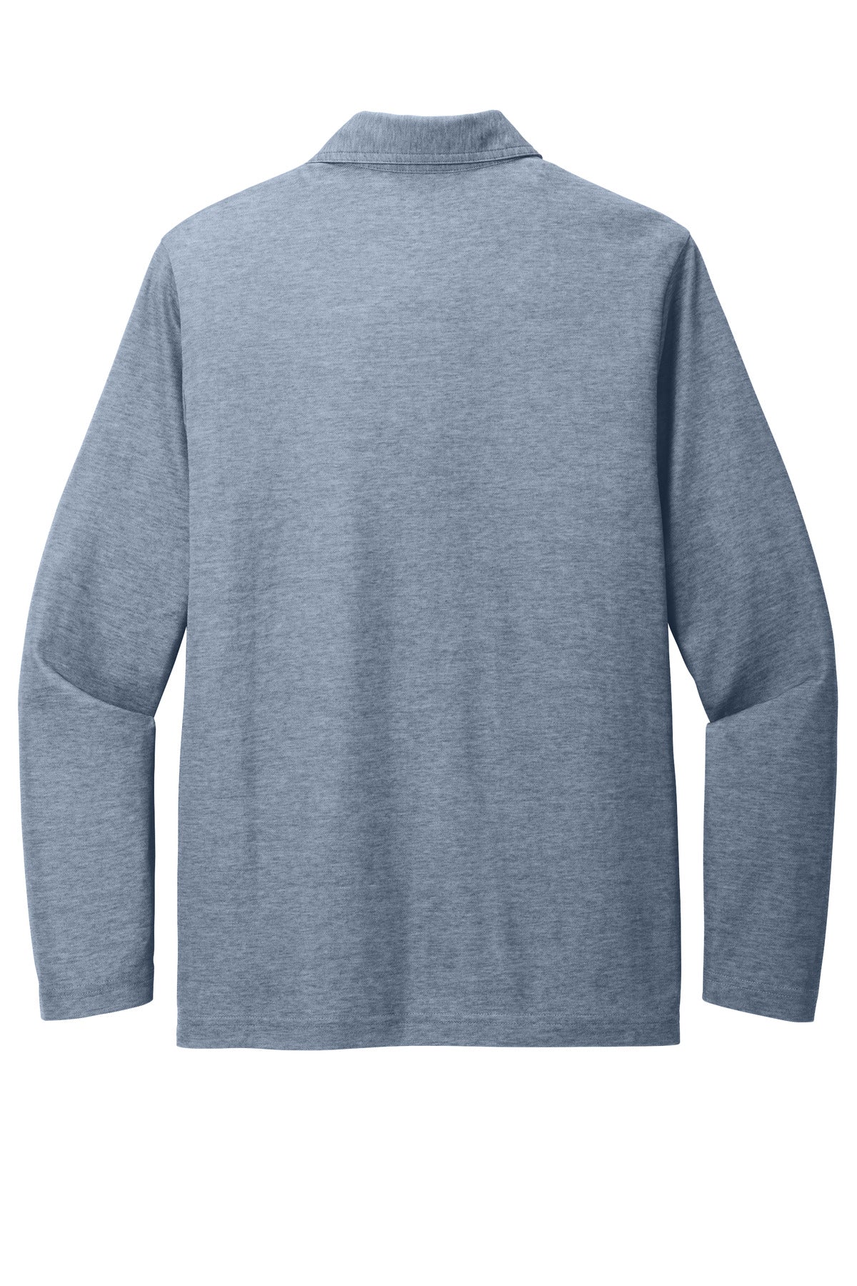 Rear View of BlNightsHt TravisMathew Oceanside Heather Long Sleeve Polo TM1MZ343