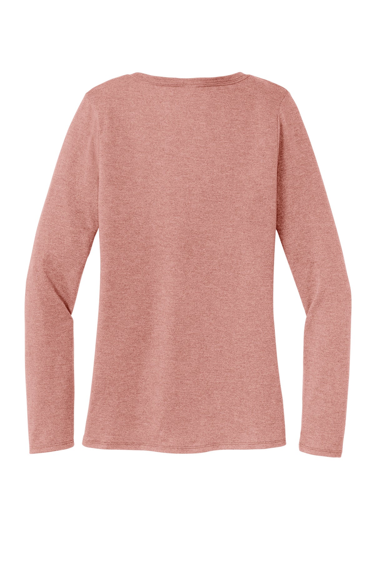 Rear View of BlustFrost District Women's Perfect Tri Long Sleeve V-Neck Tee DT135