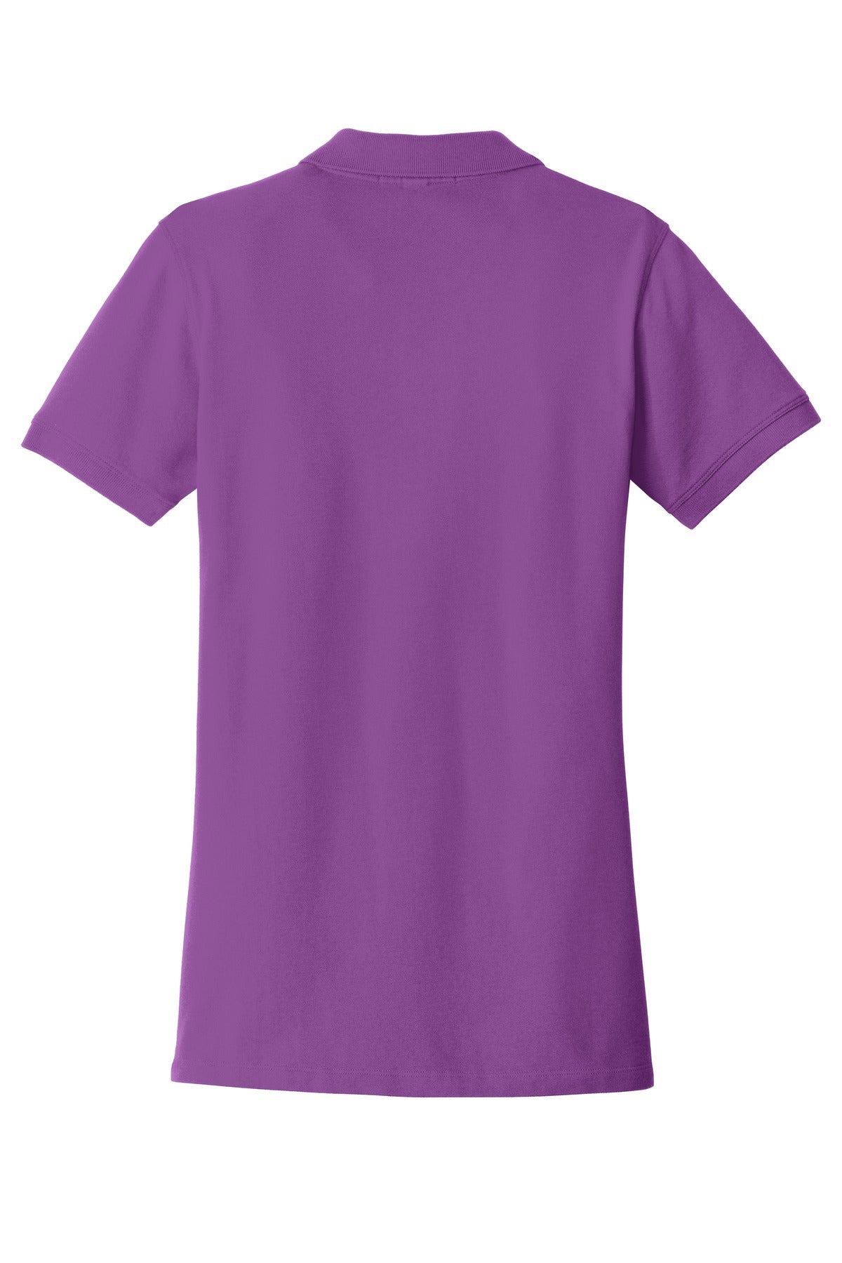Rear View of Bright Violet Port Authority Women's EZCotton Polo. LK8000